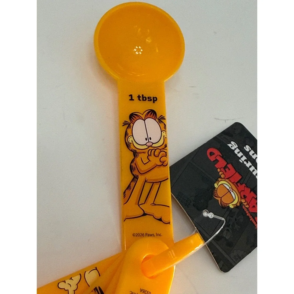 Garfield and Odie Measuring Spoons Set Yellow Nickelodeon Kitchen 5 Piece NEW